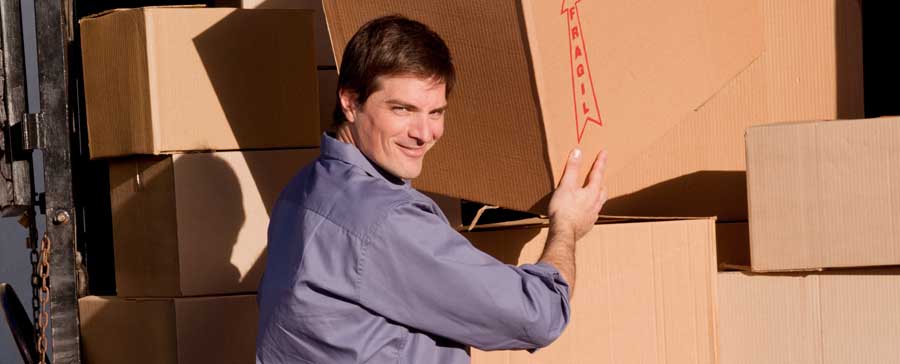 Worker loading truck