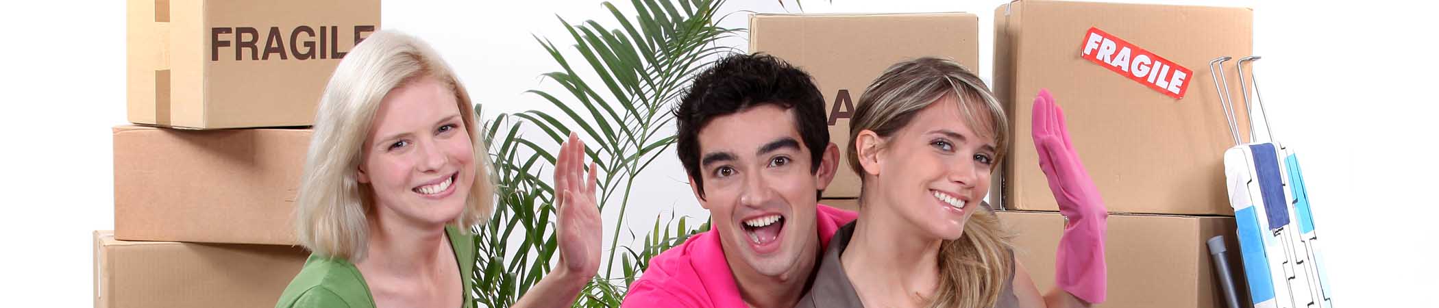 Young people moving private stuff